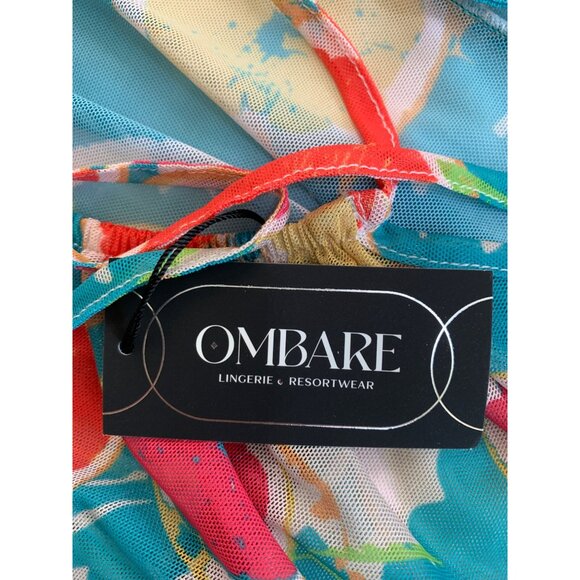 Ombare Karpo Swim Cover Up Jumpsuit Romper Sheer Resort Halter S/M NWT 7045 - Picture 7 of 16